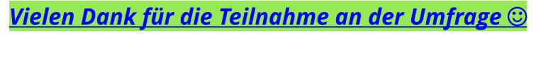 Vielen Dank für die Teilnahme an der Umfrage 